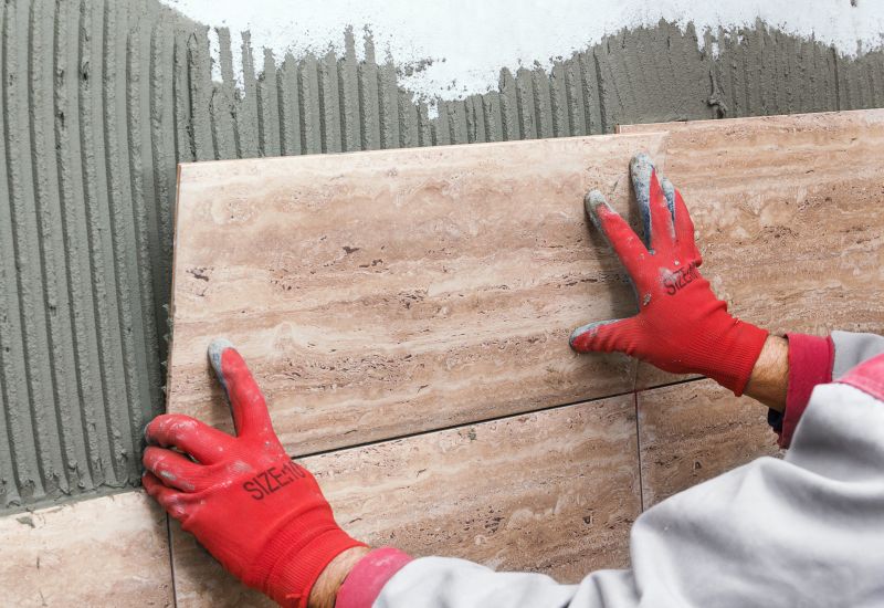 Living room tile accents